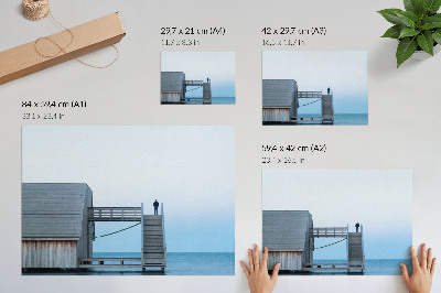 Moderne decoratieve poster Minimalisme, rust, persoon, trap, architectuur