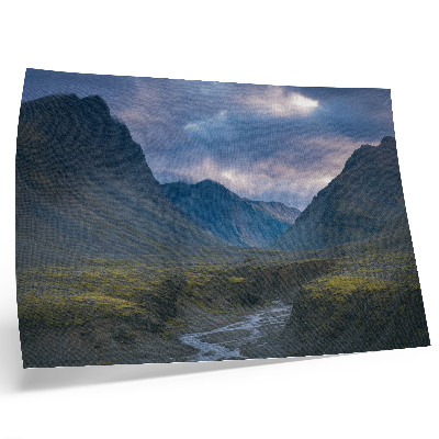 Poster Bergen in de wolken, blauwe rust, natuur