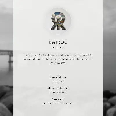 Stijlvolle wandposter met fjorden, bergen, stad, rust en harmonie