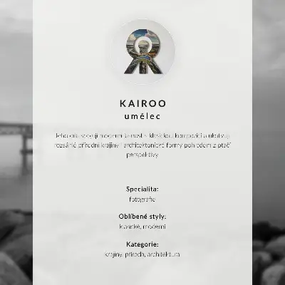 Stijlvolle wandposter met fjorden, bergen, stad, rust en harmonie