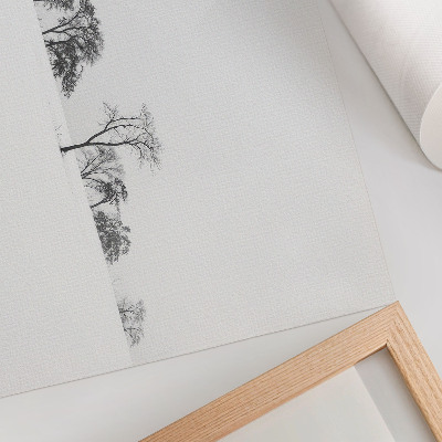 Stijlvolle wandposter Minimalistisch landschap, winterbomen, rust