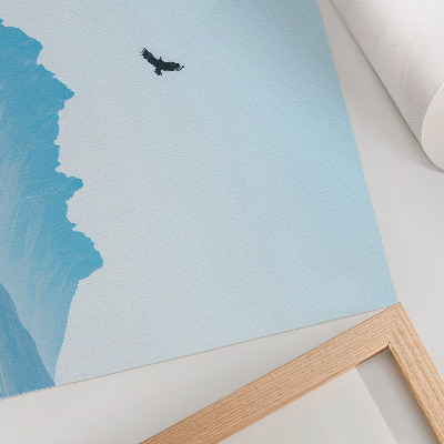 Moderne decoratieve poster Minimalistisch berglandschap met vogels