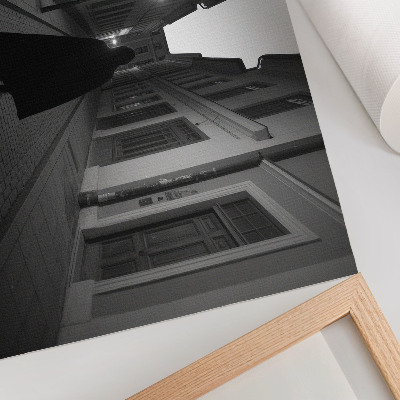 Poster Donkere straat, mysterieuze figuur, nostalgische sfeer