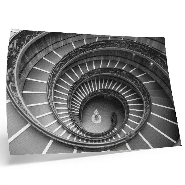 Moderne decoratieve poster met architecturale wenteltrap