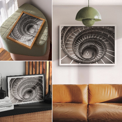 Moderne decoratieve poster Elegantie van de architectuur van een wenteltrap