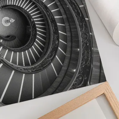 Moderne decoratieve poster met architecturale wenteltrap