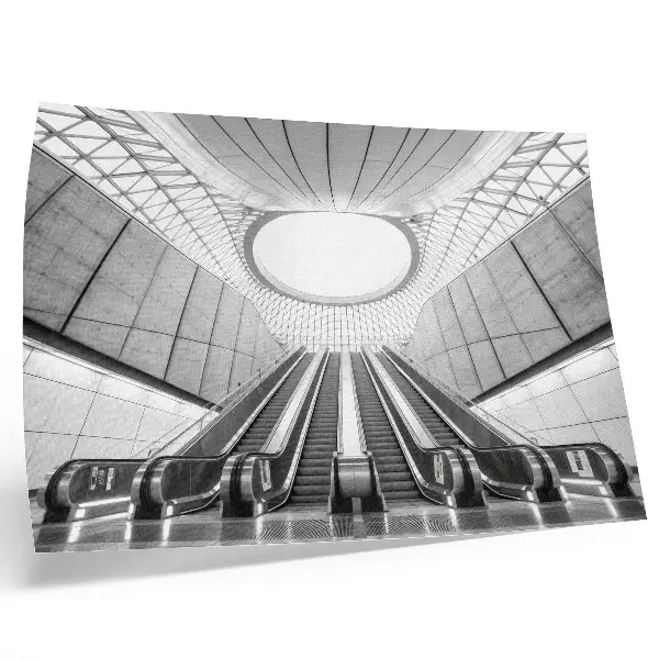 Poster minimalistisch interieur met futuristische architectuur
