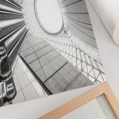Poster minimalistisch interieur met futuristische architectuur