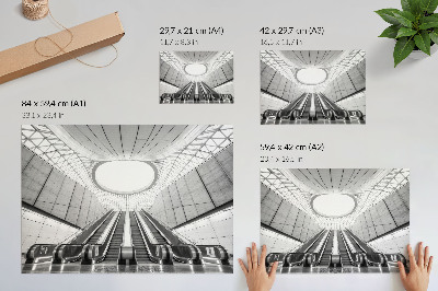 Poster Minimalistisch interieur, futuristische architectuur