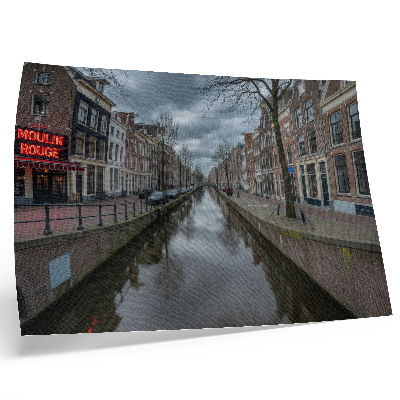 Stijlvolle wandposter Kanaal, elegante architectuur, sfeervolle hemel