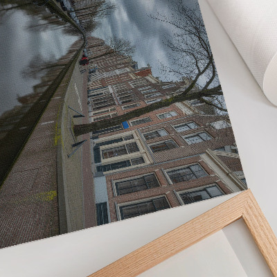 Stijlvolle wandposter Kanaal, elegante architectuur, sfeervolle hemel