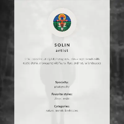 Stijlvolle wandposter met een edelhert in de ochtendmist tussen de bomen