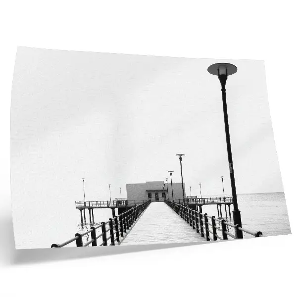 Poster minimalistische brug met rechthoekige architectuur