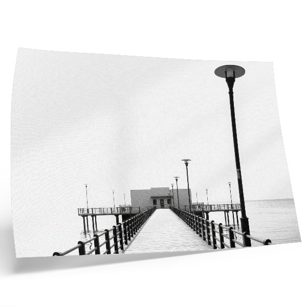 Poster Minimalistische brug, rechthoekige architectuur