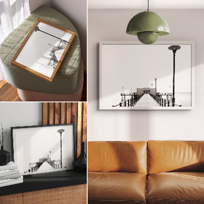 Poster Minimalistische brug, rechthoekige architectuur