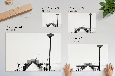 Poster Minimalistische brug, rechthoekige architectuur
