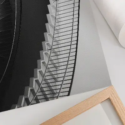 Moderne decoratieve poster met abstracte vormen in zwart-wit