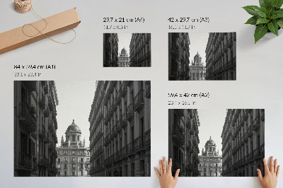 Poster Symmetrische gevels van historische stedelijke architectuur