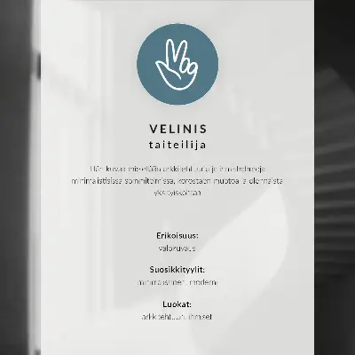 Poster zwart silhouet achter een glazen frame in grijs minimalisme