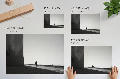 Poster Minimalistisch silhouet, sterke schaduwen, moderne ruimte