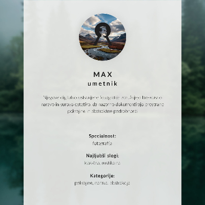 Moderne decoratieve poster Rustig wateroppervlak, weerspiegeling van bomen, zachte mist