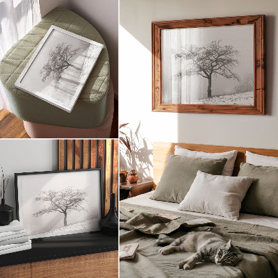 Poster Eenzame boom winter vrede minimalisme harmonie
