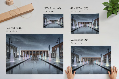 Moderne decoratieve poster Fonteinen en architectuur moderne verlichting