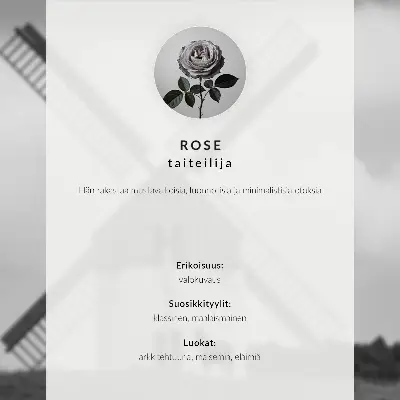 Poster zwart-witte windmolen in een veld met paarden