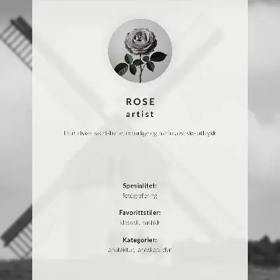 Poster zwart-witte windmolen in een veld met paarden