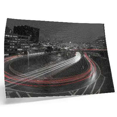 Wandposter dynamische beweging van nachtelijke stadslichten