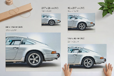 Stijlvolle wandposter Klassieke sportwagen, elegante stijl, chic