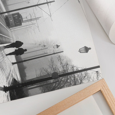 Poster Trammist, straatverlichting, stedelijke atmosfeer