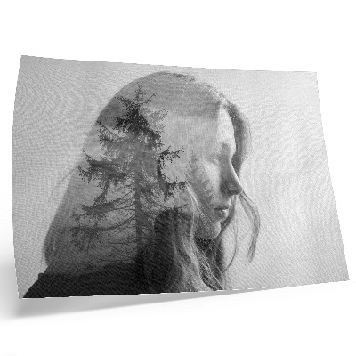 Stijlvolle wandposter Zwart-wit portret met subtiele elegantie