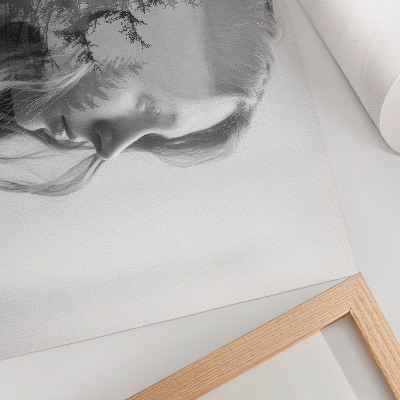 Stijlvolle wandposter Zwart-wit portret met subtiele elegantie