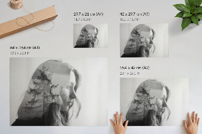 Stijlvolle wandposter Zwart-wit portret met subtiele elegantie