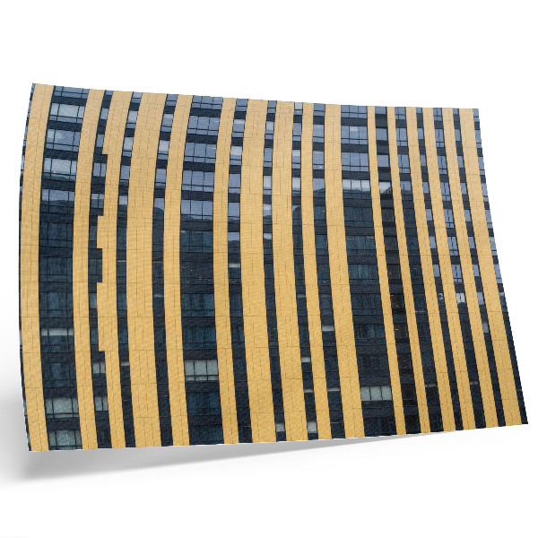 Poster Moderne symmetrie, contrast van geel en blauw