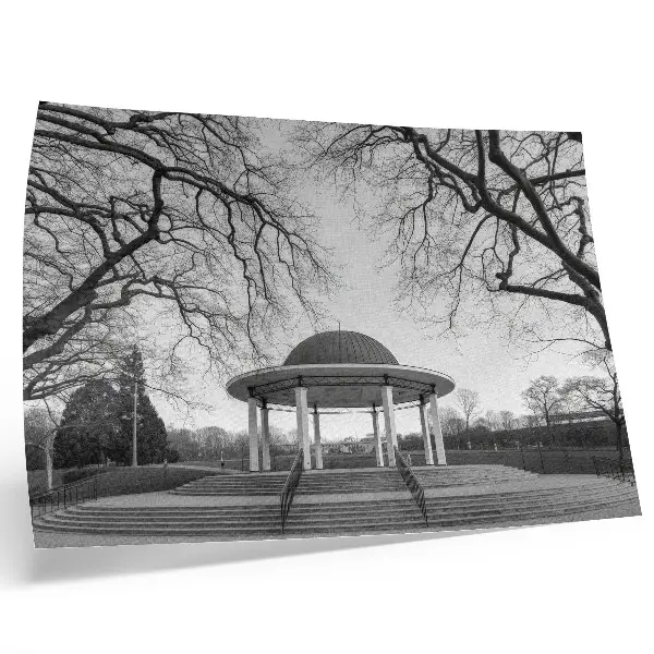 Wandposter elegant prieel met symmetrie in zwart-wit