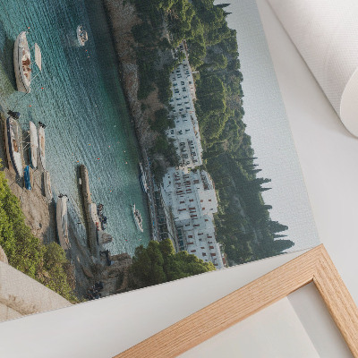 Poster Botenbaai Mediterrane heuvels