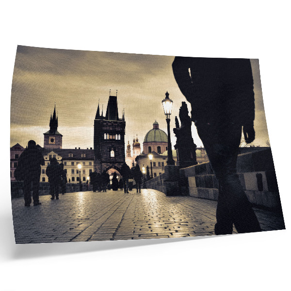 Stijlvolle wandposter Gotische torens interieur brug wandeling