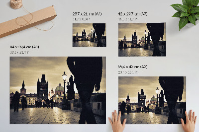 Stijlvolle wandposter Gotische torens interieur brug wandeling