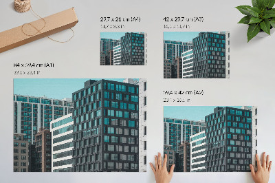 Stijlvolle wandposter Moderne gebouwen, glas, geometrie, harmonie
