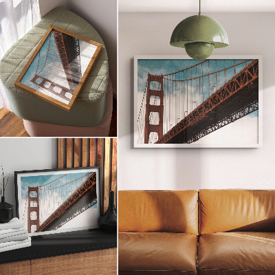 Poster Brug met details tegen de hemel