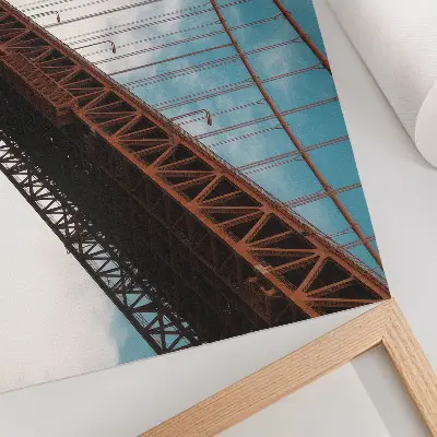 Poster brug met details tegen een luchtruim