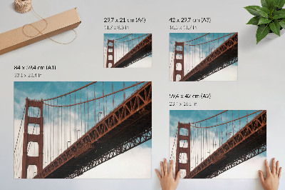 Poster Brug met details tegen de hemel