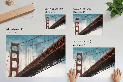 Poster brug met details tegen een luchtruim
