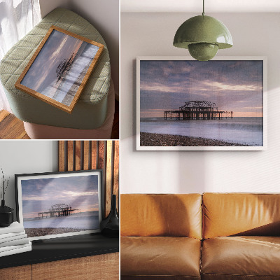 Stijlvolle wandposter Rustiek gebouw aan zee, in alle rust.