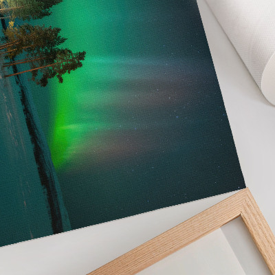 Poster De magie van het noorderlicht, adembenemende kleuren en een vredige sfeer.