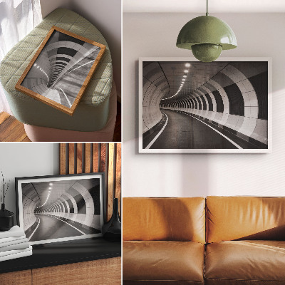 Poster Moderne geometrische ruimtelijke tunnel