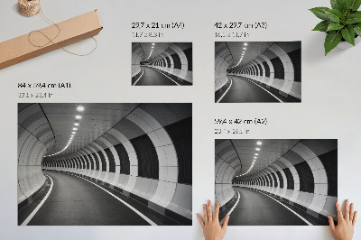 Poster Moderne geometrische ruimtelijke tunnel