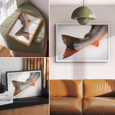 Moderne decoratieve poster Natuurlijke schubben en dynamische kleuren van dichtbij.